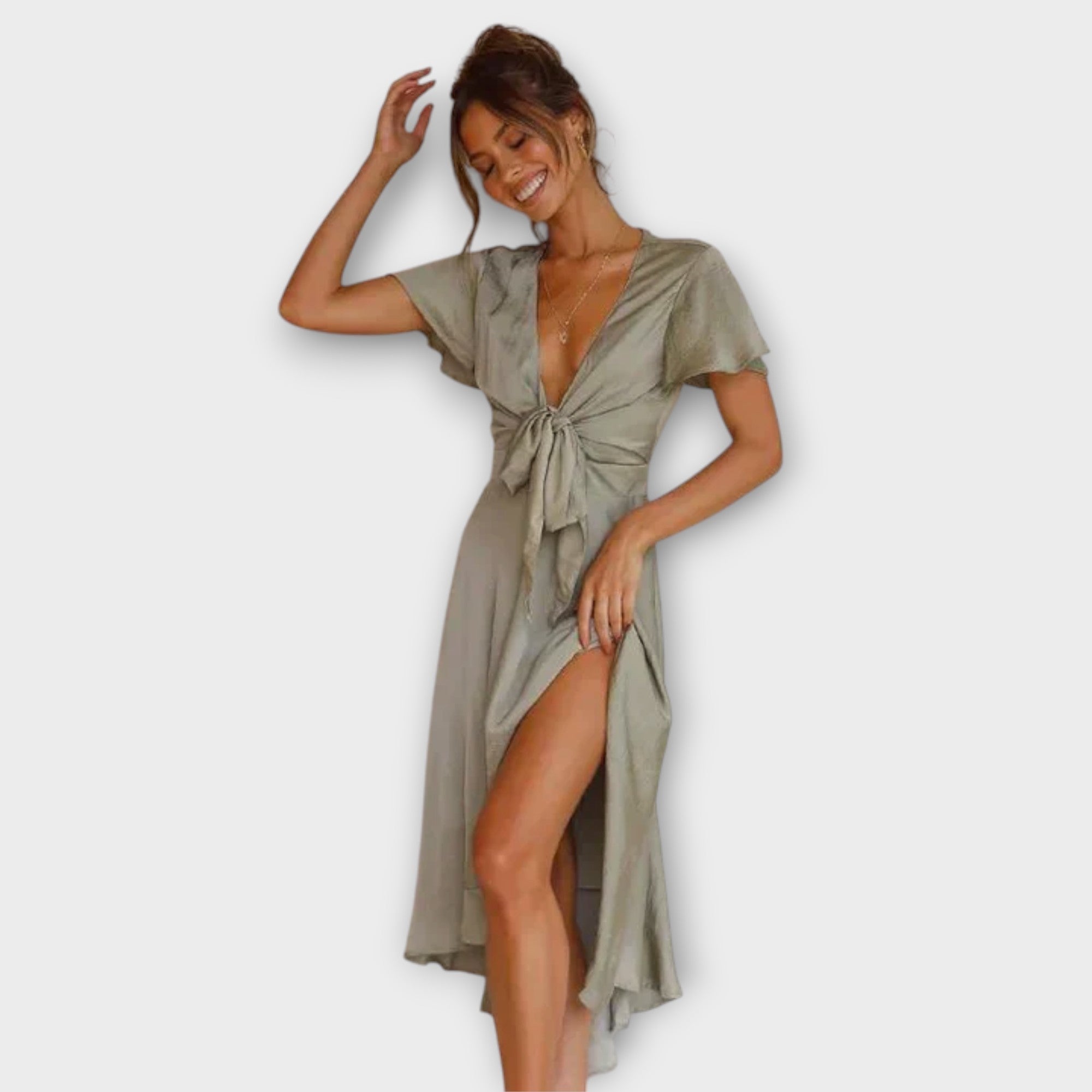 Margret | Elegant V-Neck Midi Dress