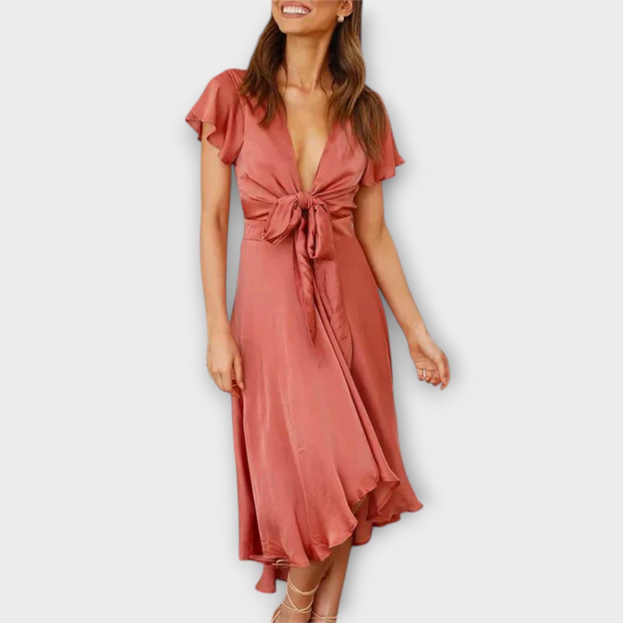 Margret | Elegant V-Neck Midi Dress