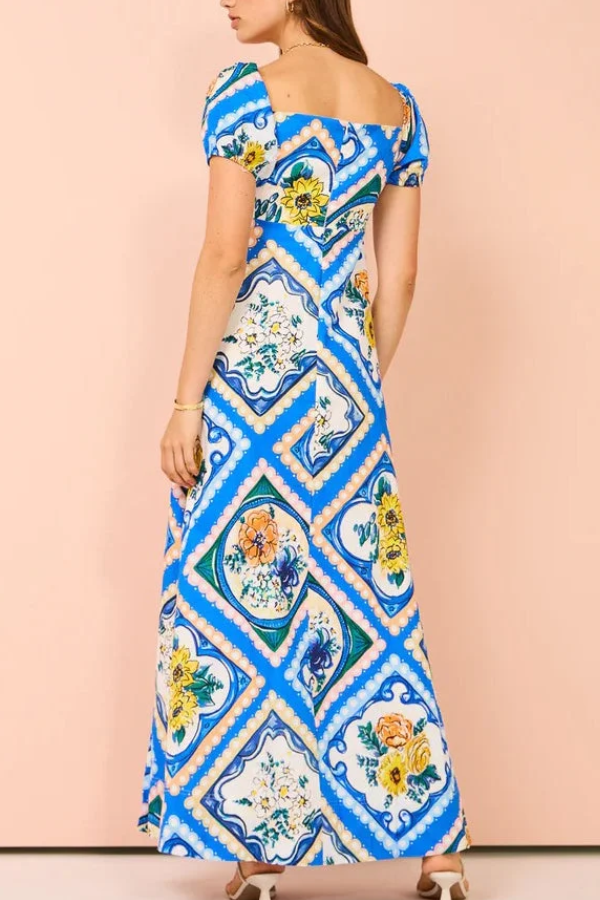 Lemony | Printed Long Summer Dress