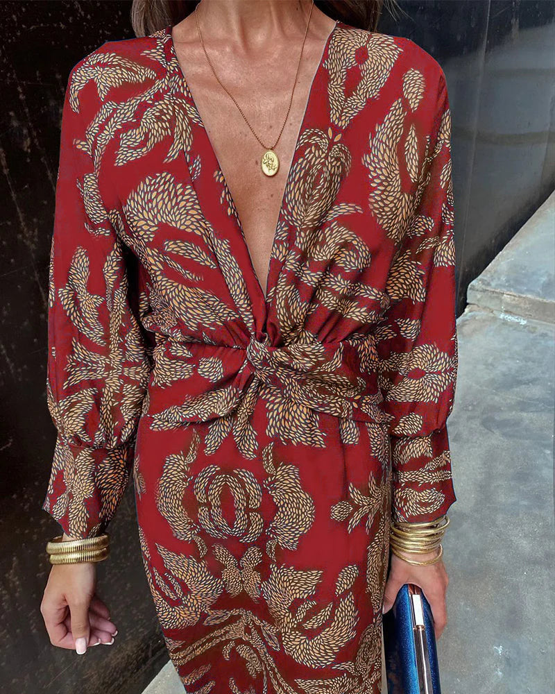 Dineke | Chic Long Sleeve Floral Dress