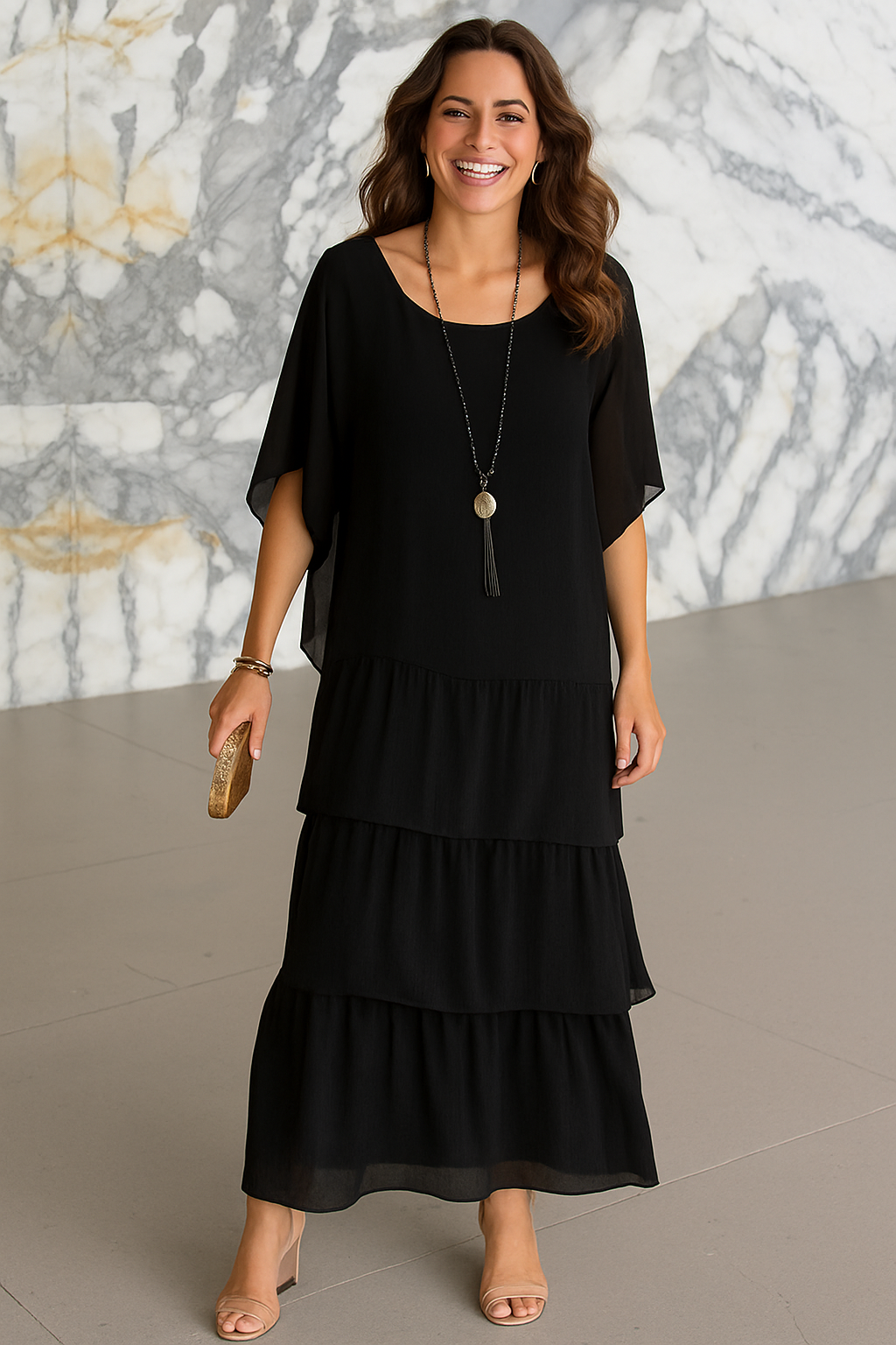 Juliette | Elegant Tummy Covering Maxi Dress