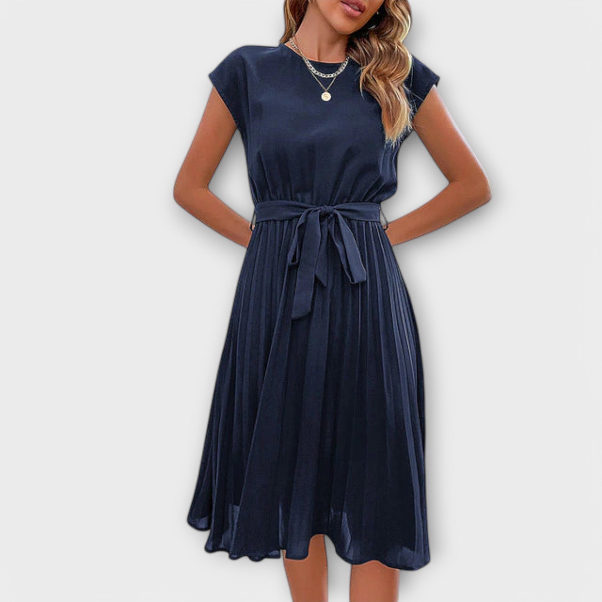 Claire | Short Sleeve, Pleated, Casual Mini Dress