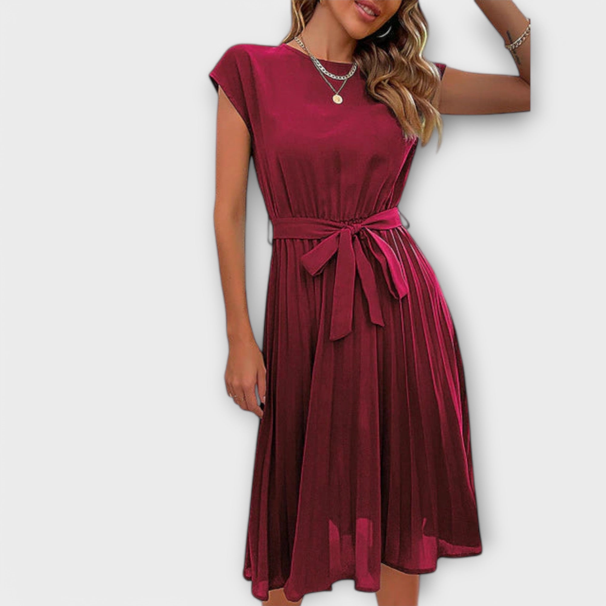 Claire | Short Sleeve, Pleated, Casual Mini Dress
