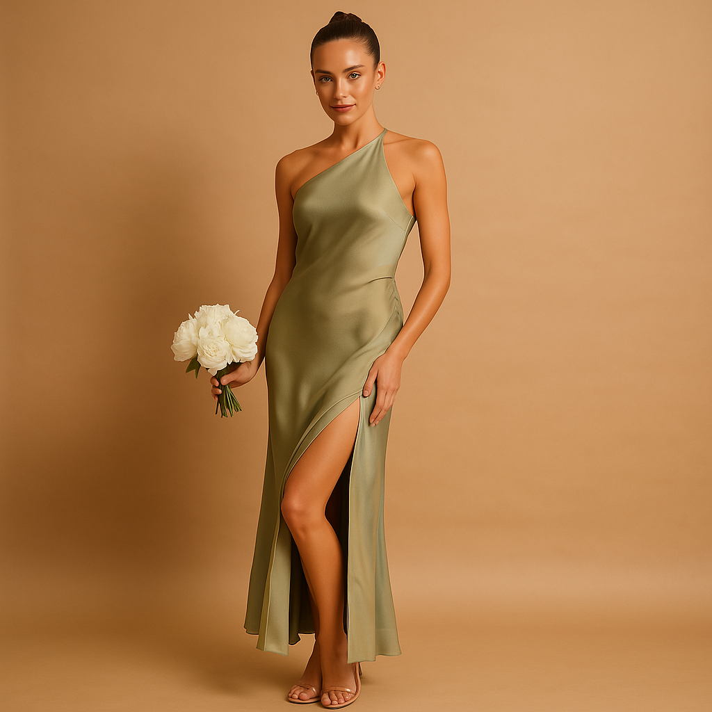 Delphine Women's Asymmetrical Evening Dress with Split