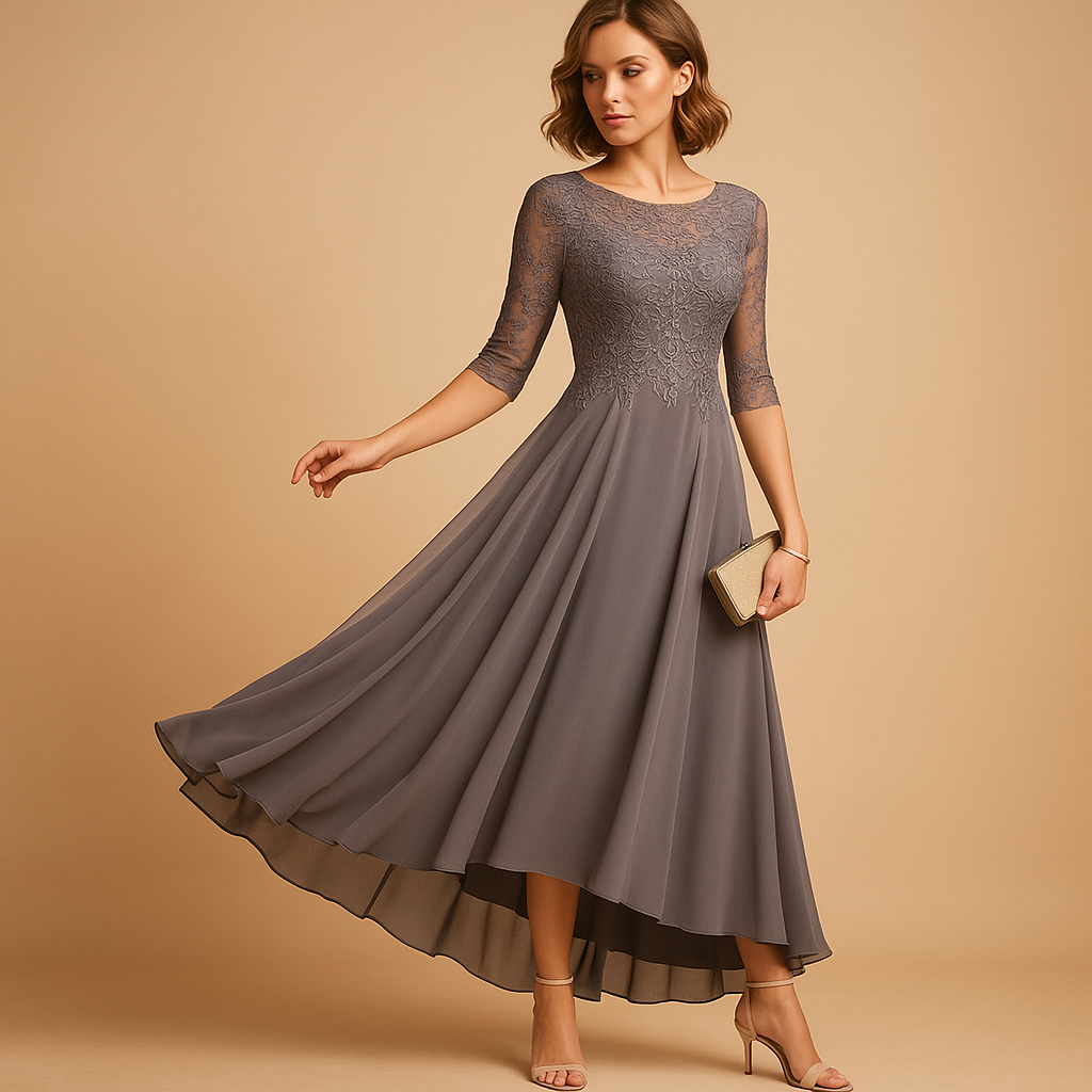 Lace-Detail Party Dress with Flattering Fit for Women | Milou