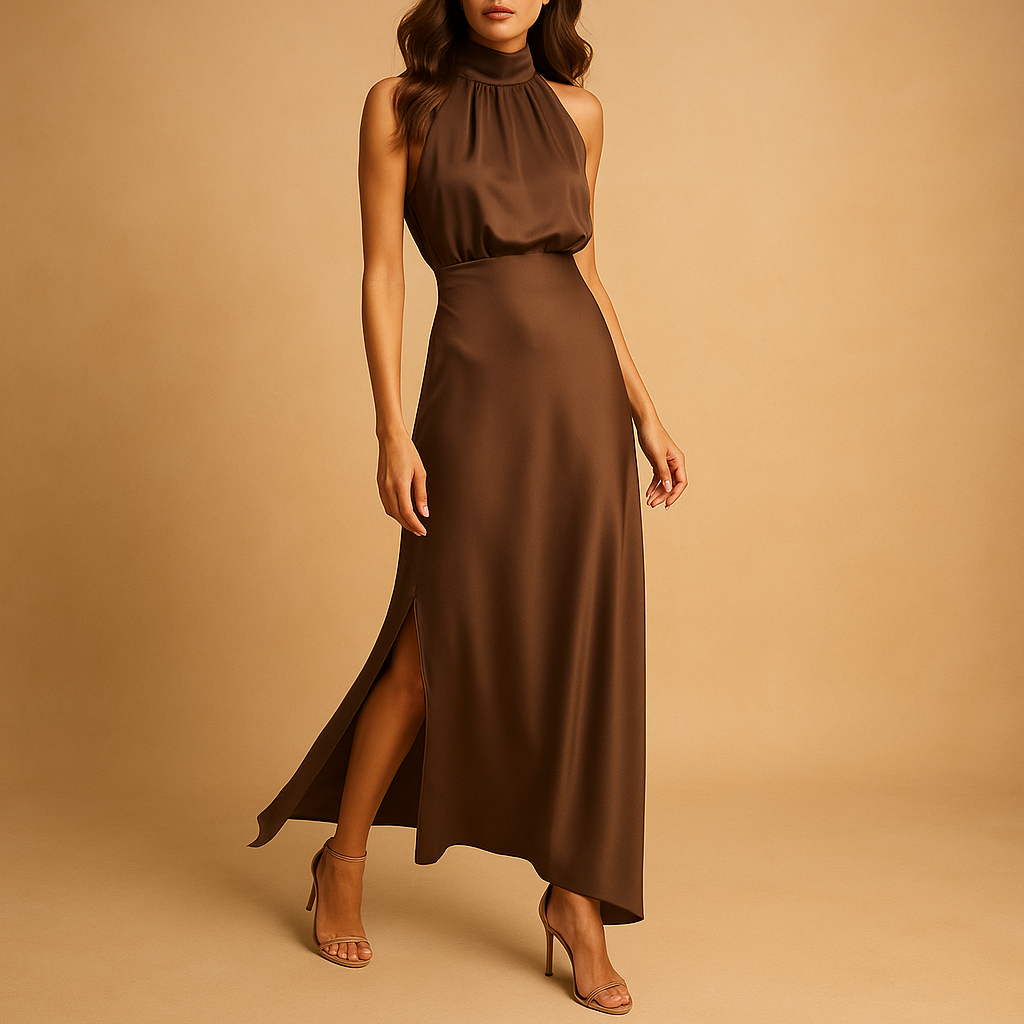 Elvira Women's Elegant Maxi Dress with High Slit