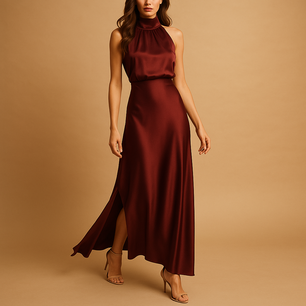 Elvira Women's Elegant Maxi Dress with High Slit