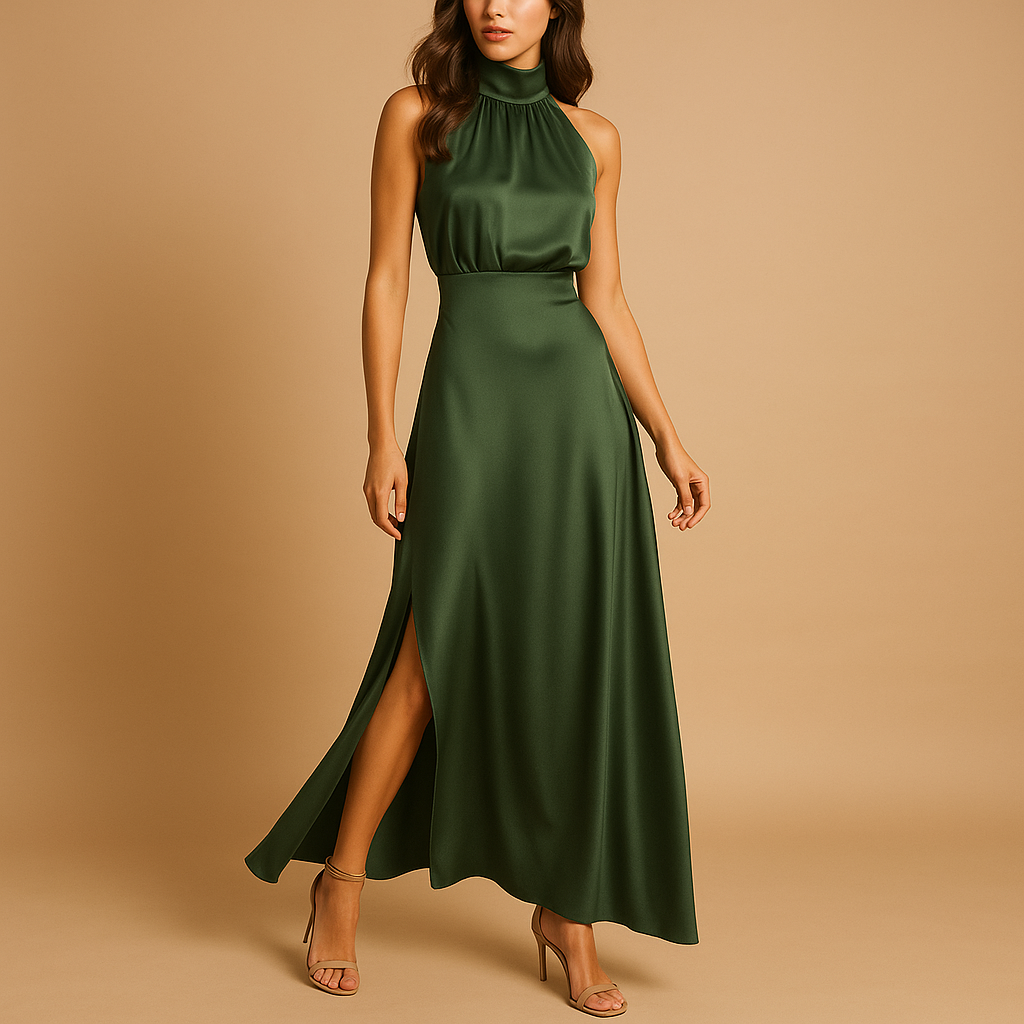 Elvira Women's Elegant Maxi Dress with High Slit