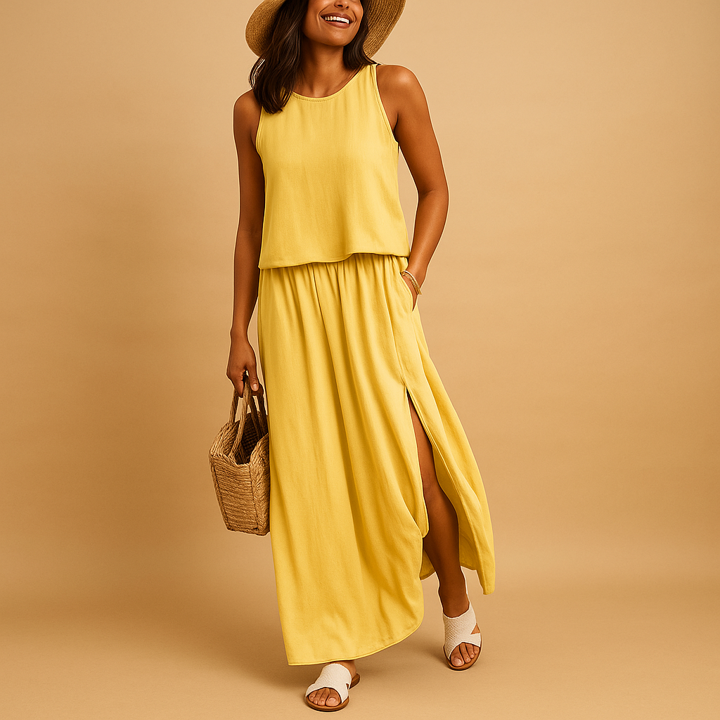 Yara Women's Summer Dress - Relaxed Fit with Short Sleeves