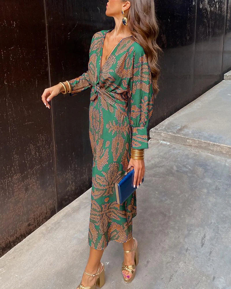 Dineke | Chic Long Sleeve Floral Dress