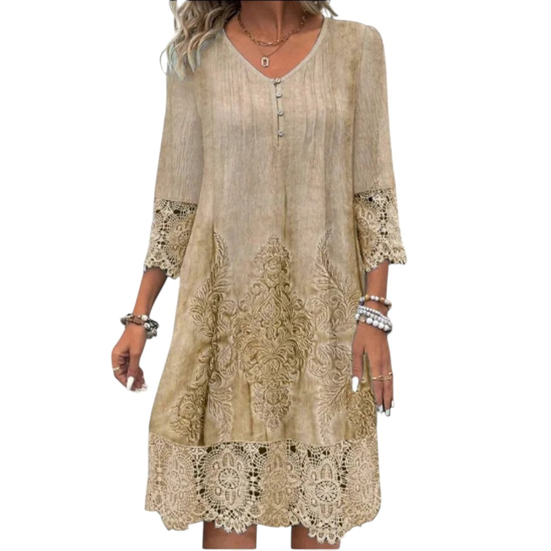 Alvinea | Lace-Trim A-Line Dress