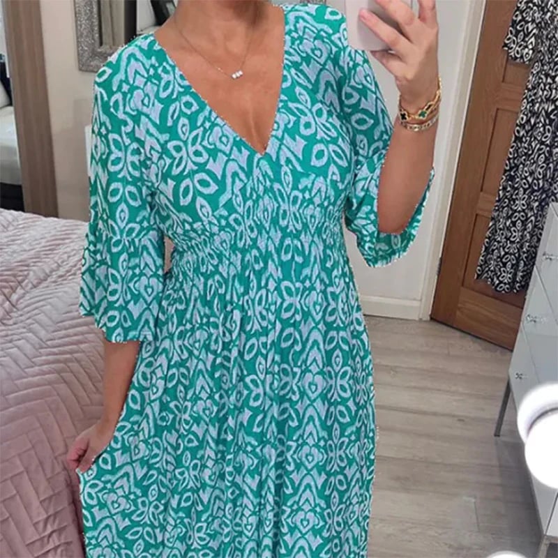 Althea | Bohemian V-Neck Maxi Dress