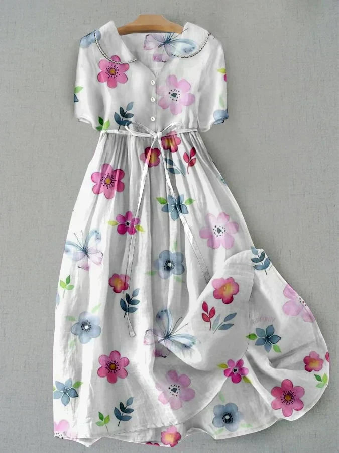 Lyric | Fashionable Floral Dress with Waist Ties