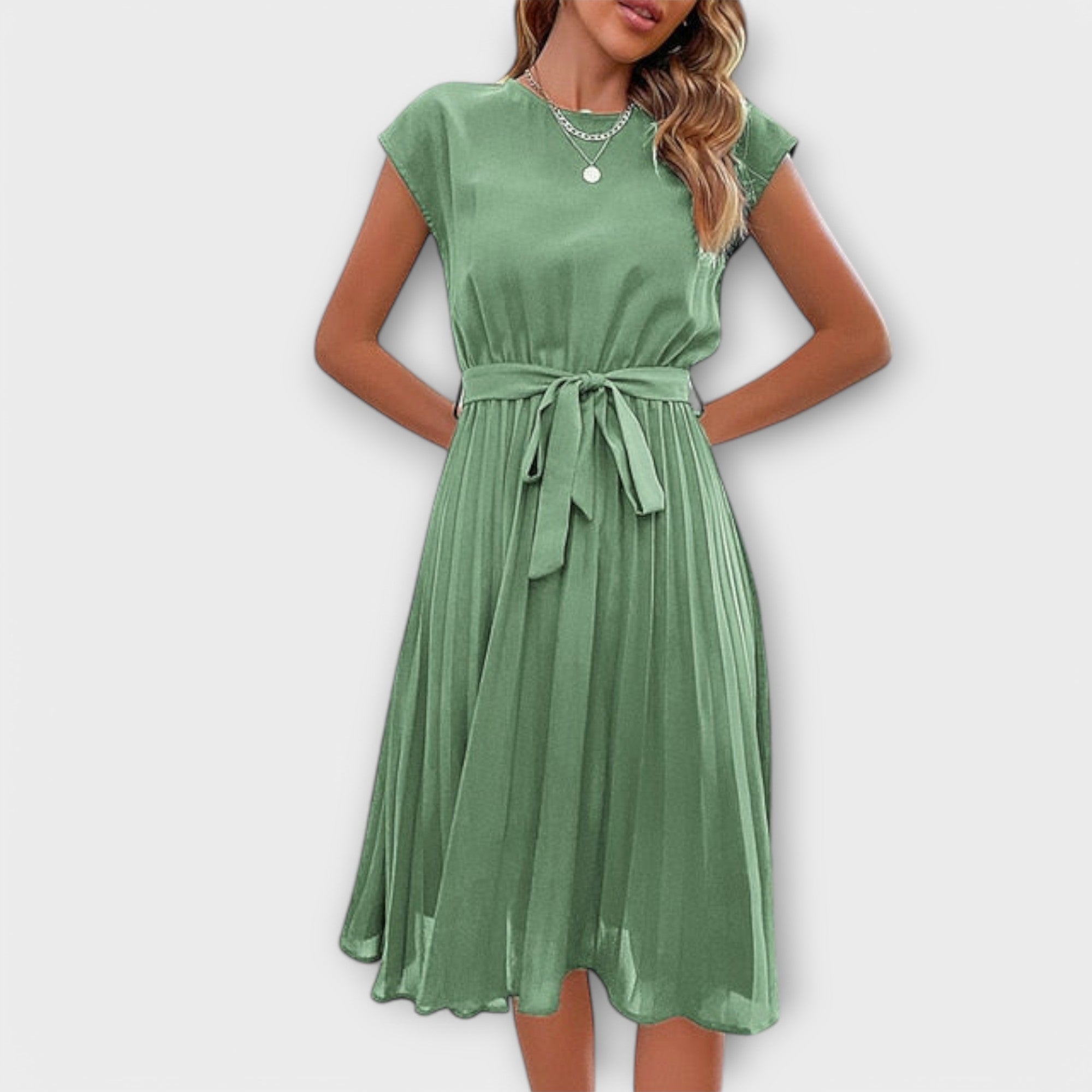 Claire | Short Sleeve, Pleated, Casual Mini Dress