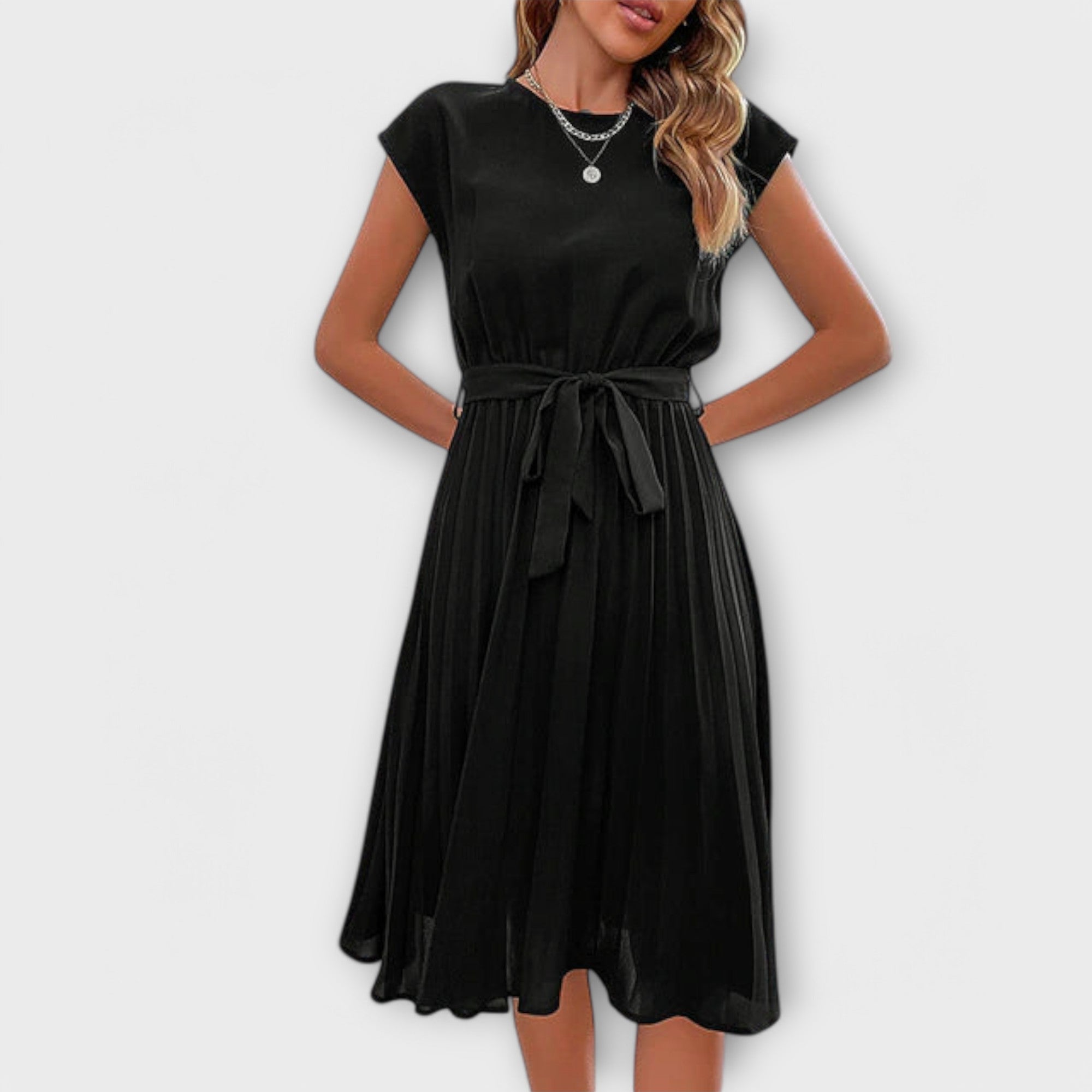 Claire | Short Sleeve, Pleated, Casual Mini Dress