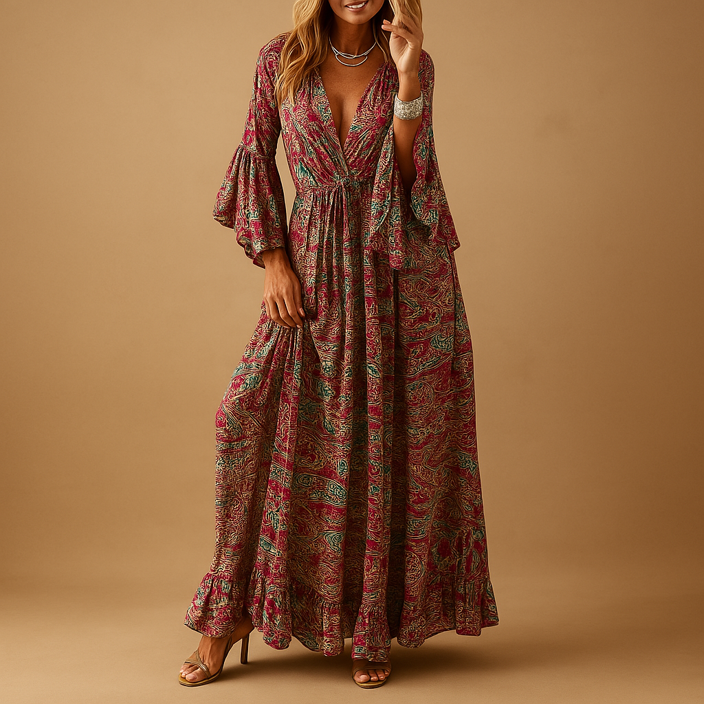 Elise | Elegant Fit Long Bohemian Dress for Women