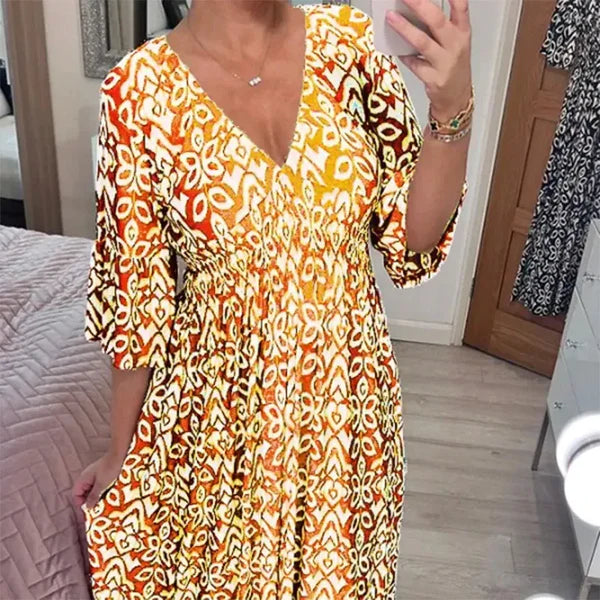 Althea | Bohemian V-Neck Maxi Dress