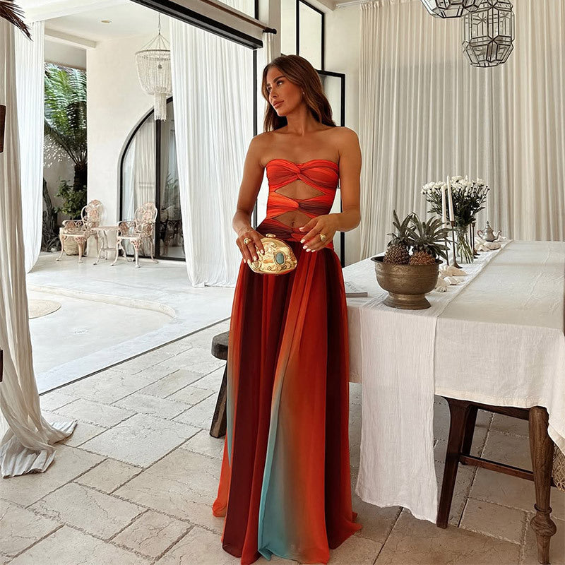 Lyxa Melbourne | Kaia Strapless Cut-Out Maxi Dress