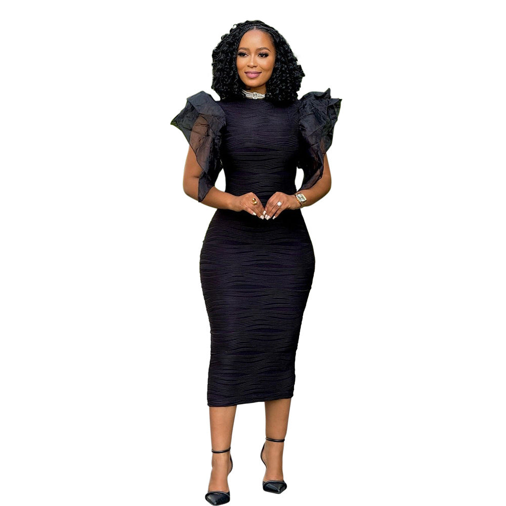 Amirah | Summer Lotus Leaf Sleeve Spliced Dress