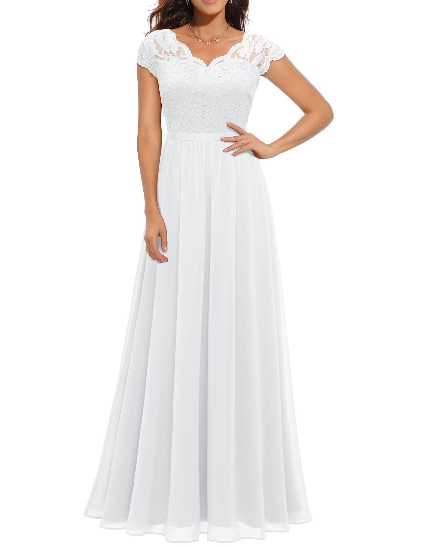 Celestine | Lace Stitching Long Waist Evening Dress