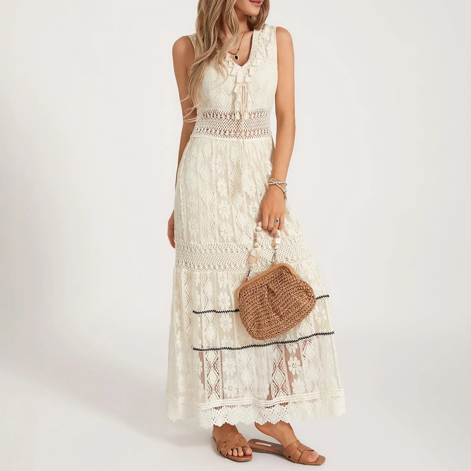 Arabella | Bohemian Lace Maxi Dress