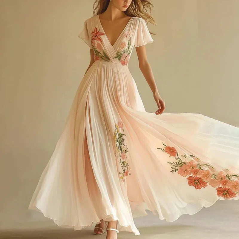 Amelia | Sophisticated High-Waisted V-Neck Evening Dresses