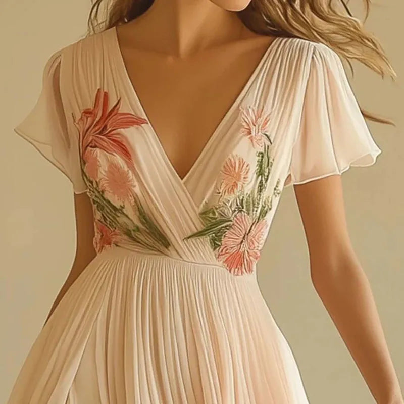Amelia | Sophisticated High-Waisted V-Neck Evening Dresses