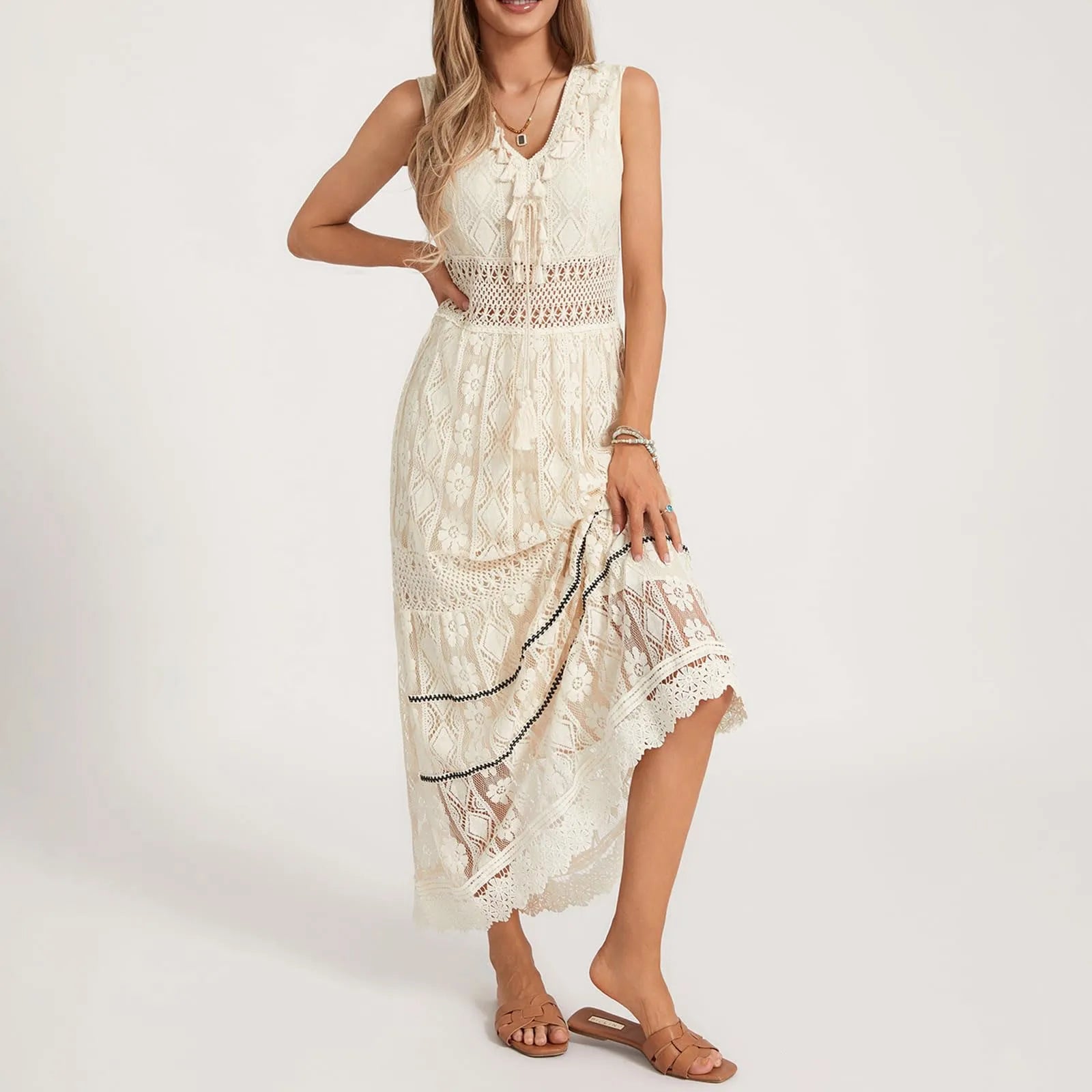 Arabella | Bohemian Lace Maxi Dress