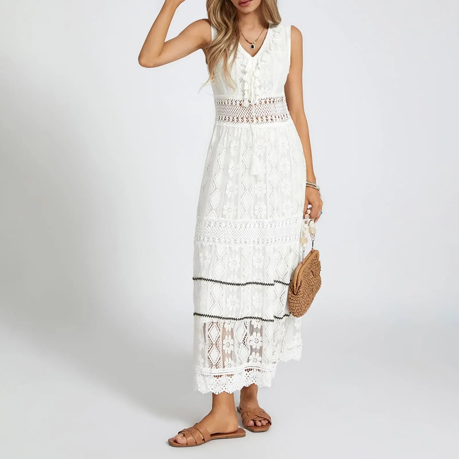 Arabella | Bohemian Lace Maxi Dress