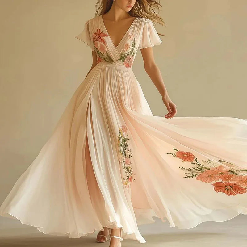 Amelia | Sophisticated High-Waisted V-Neck Evening Dresses
