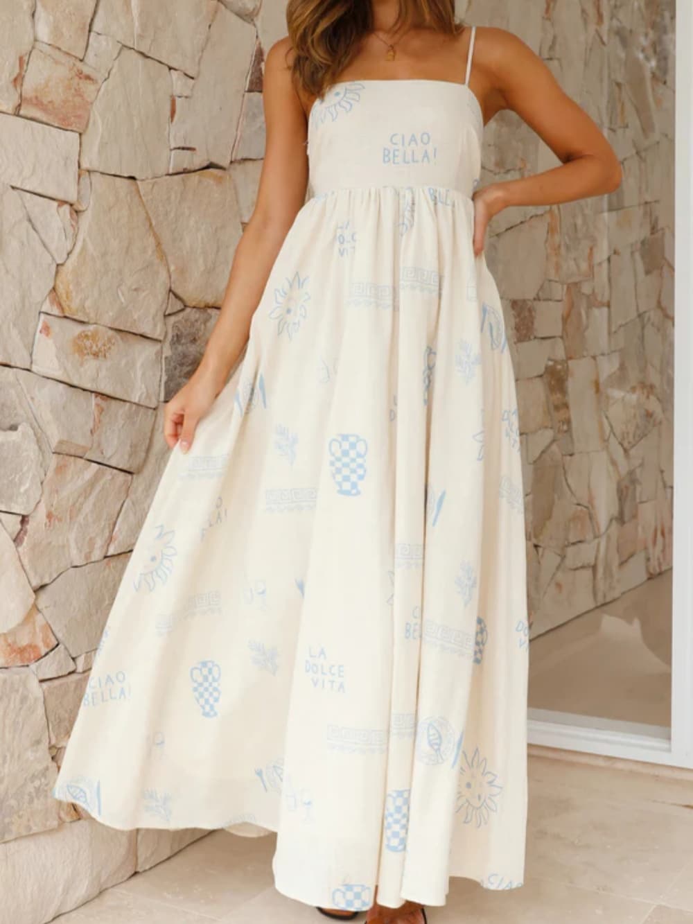 Avery | Maxi Dress With Mediterranean Print