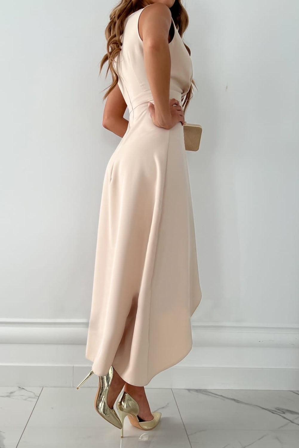 Mandy | Stylish V-Neck Midi Dress with Wrap Design