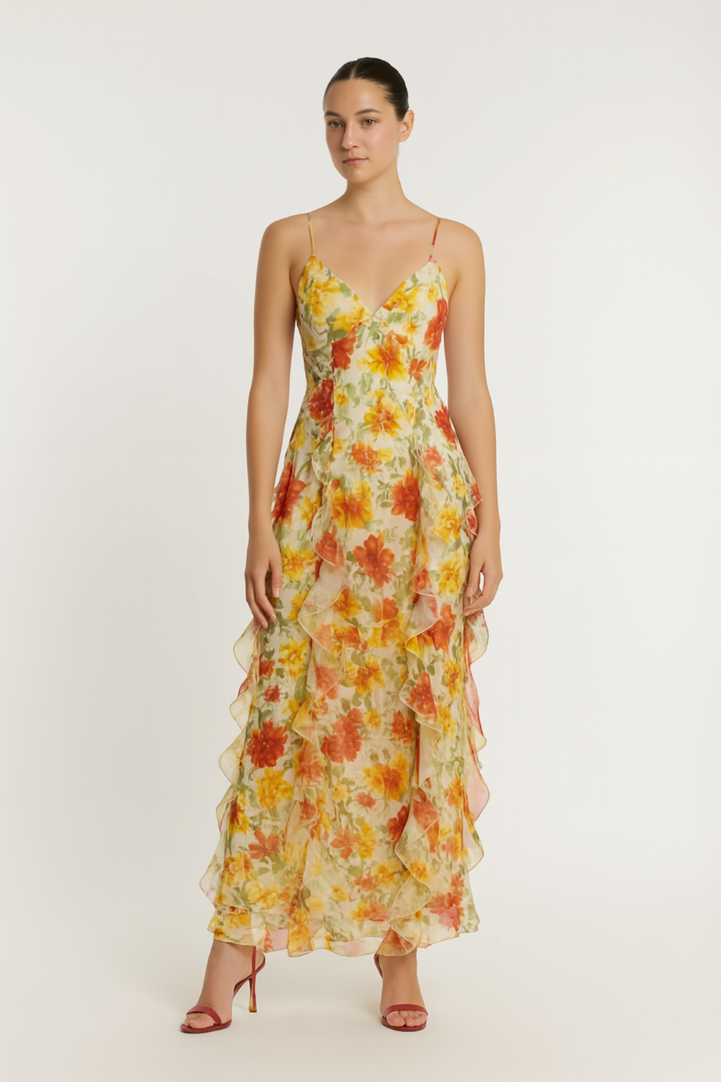 Fiona | Ruffled Floral Dress