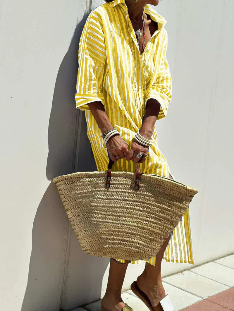 Eliane | Striped Dress with Collar