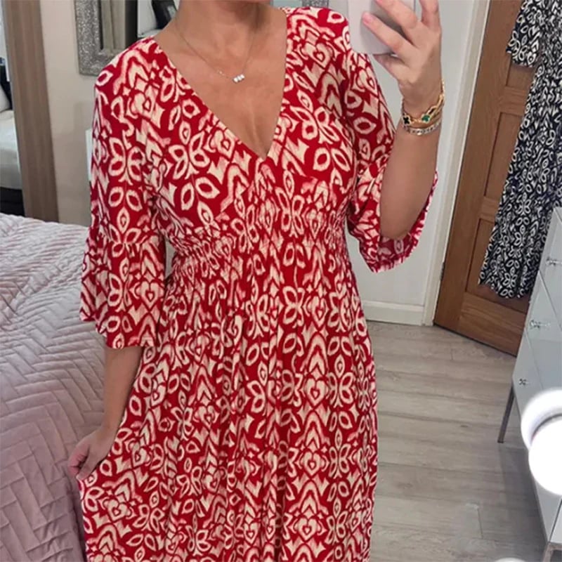 Althea | Bohemian V-Neck Maxi Dress
