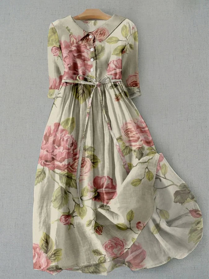 Marley | Vintage Dress with Ties and Floral Print