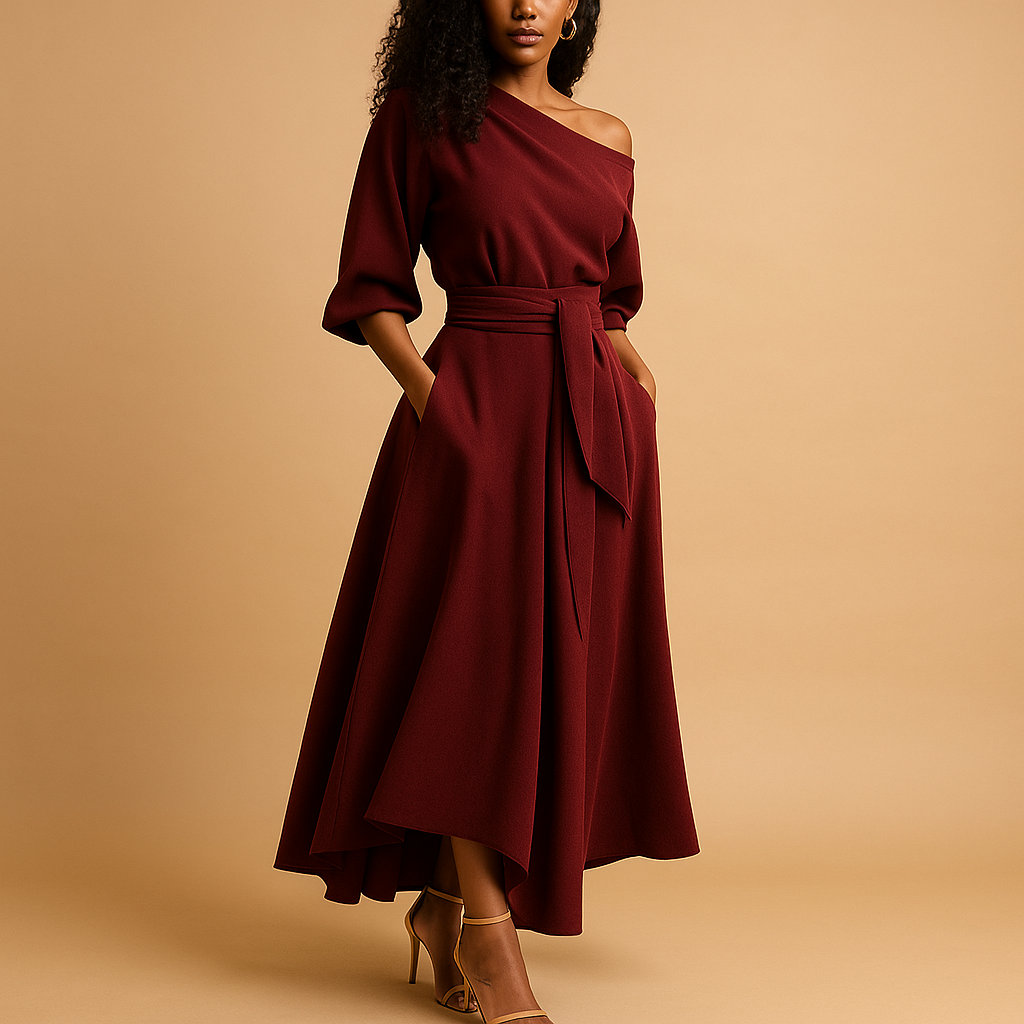 Maureen Women's Elegant Dress with Waistband