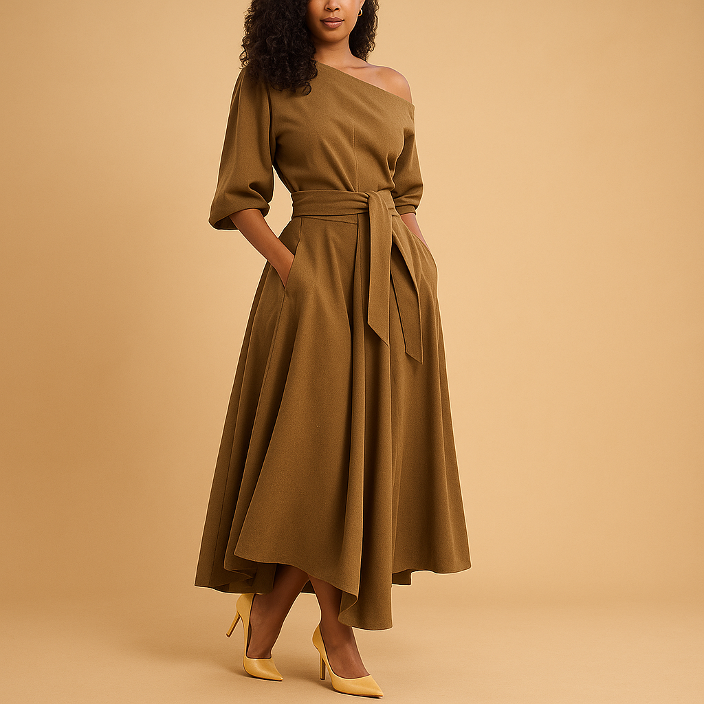 Maureen Women's Elegant Dress with Waistband