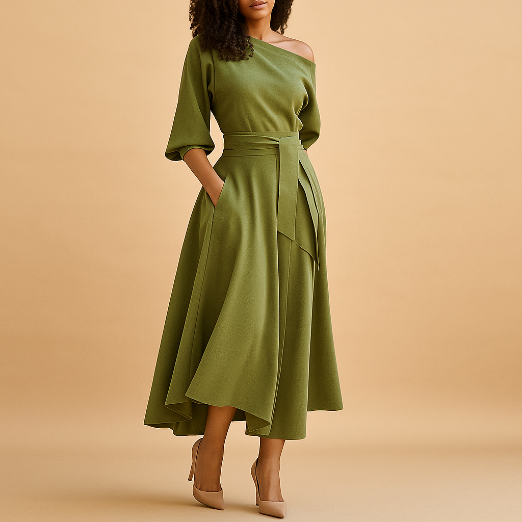 Maureen Women's Elegant Dress with Waistband