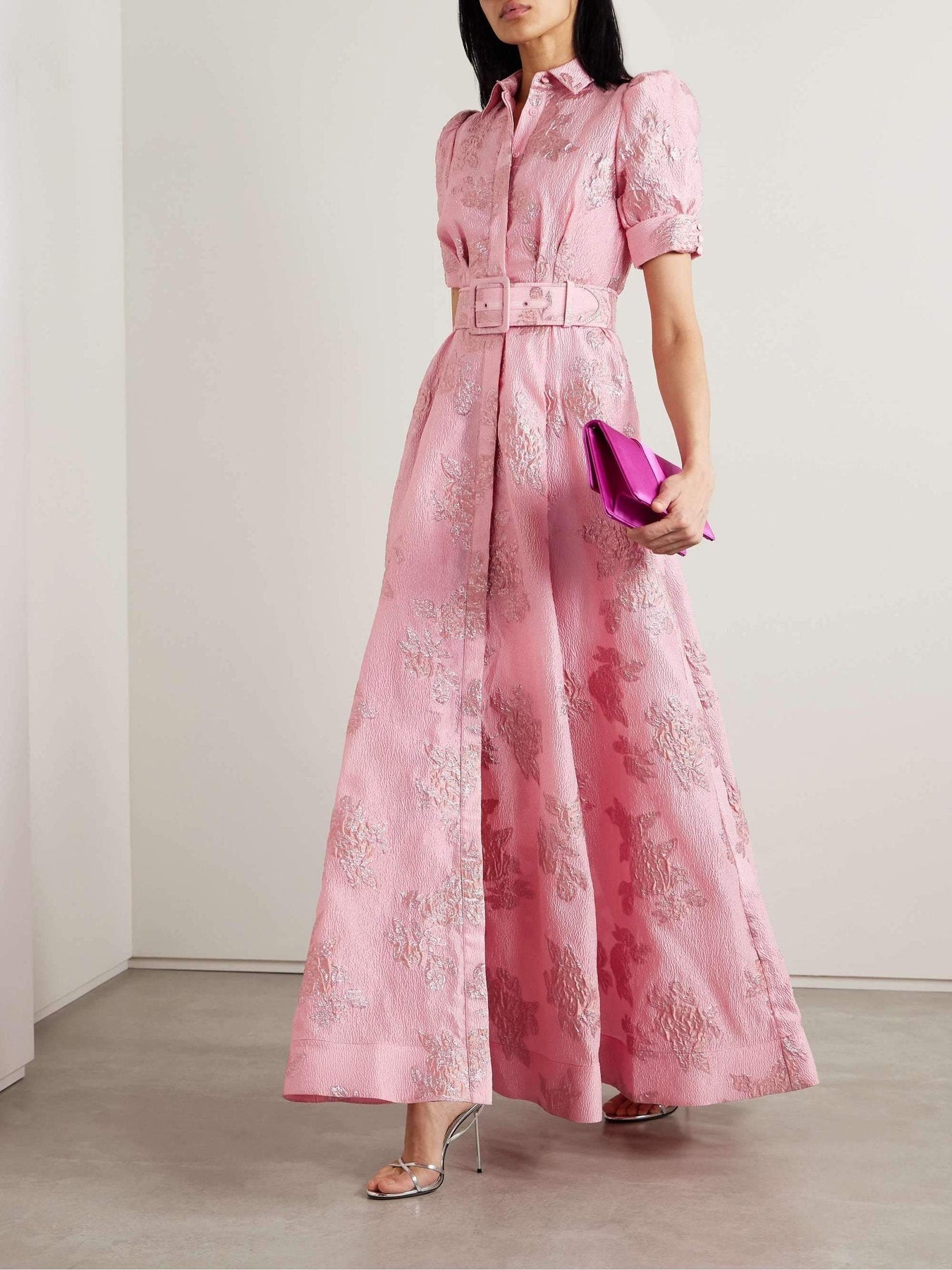 Vivian - Short Floral Puff Sleeves Dress