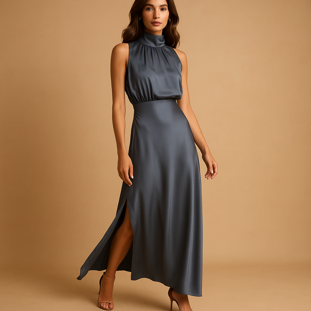 Elvira Women's Elegant Maxi Dress with High Slit