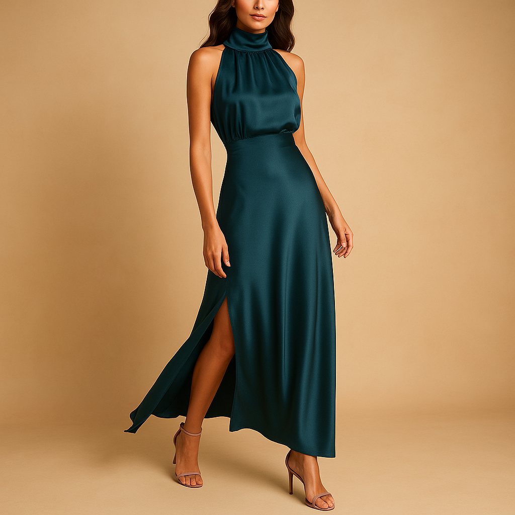 Elvira Women's Elegant Maxi Dress with High Slit