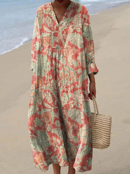 Ellie | Vintage Floral 3/4 Sleeve Dress
