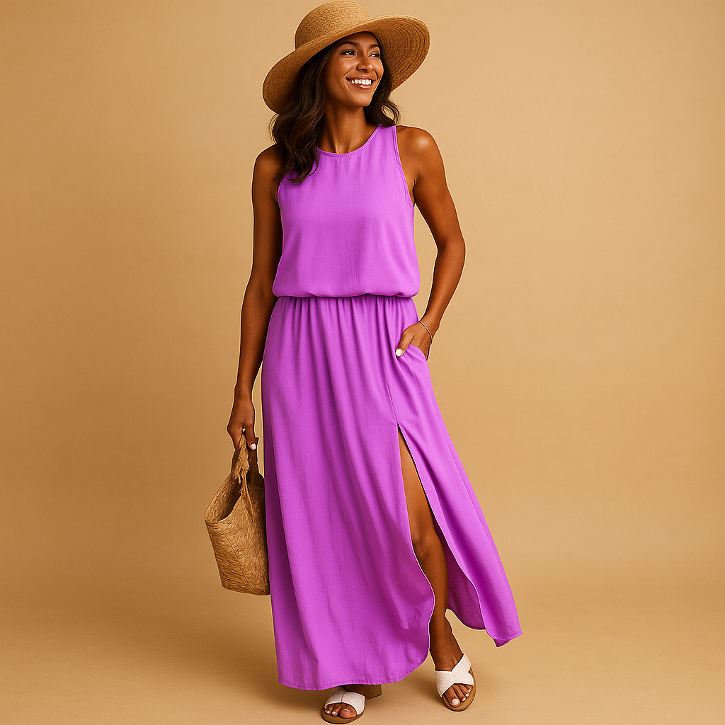 Yara Women's Summer Dress - Relaxed Fit with Short Sleeves